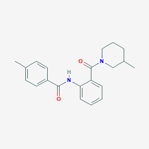 molecular formula C21H24N2O2 B4045079 4-甲基-N-{2-[(3-甲基-1-哌啶基)羰基]苯基}苯甲酰胺 