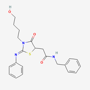 N-benzyl-2-[3-(4-hydroxybutyl)-4-oxo-2-(phenylimino)-1,3-thiazolidin-5-yl]acetamide