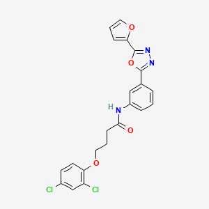 molecular formula C22H17Cl2N3O4 B4045089 4-(2,4-二氯苯氧基)-N-{3-[5-(2-呋喃基)-1,3,4-噁二唑-2-基]苯基}丁酰胺 