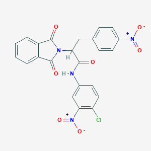 molecular formula C23H15ClN4O7 B404510 N-{4-chloro-3-nitrophenyl}-2-(1,3-dioxo-1,3-dihydro-2H-isoindol-2-yl)-3-{4-nitrophenyl}propanamide 