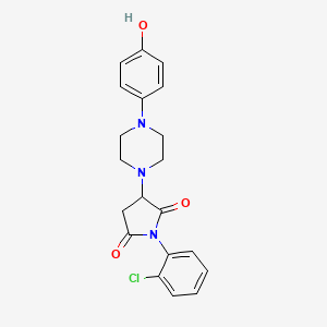 molecular formula C20H20ClN3O3 B4045108 1-(2-氯苯基)-3-[4-(4-羟苯基)-1-哌嗪基]-2,5-吡咯烷二酮 