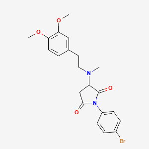 molecular formula C21H23BrN2O4 B4045110 1-(4-Bromophenyl)-3-{[2-(3,4-dimethoxyphenyl)ethyl](methyl)amino}pyrrolidine-2,5-dione 