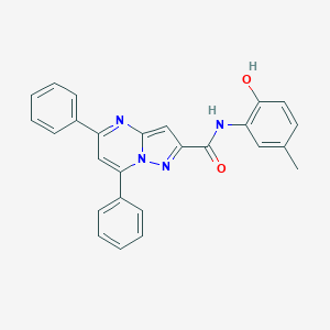 molecular formula C26H20N4O2 B404512 N-(2-hydroxy-5-methylphenyl)-5,7-diphenylpyrazolo[1,5-a]pyrimidine-2-carboxamide 