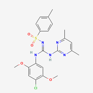 molecular formula C22H24ClN5O4S B4045124 N-{(E)-[(4-chloro-2,5-dimethoxyphenyl)amino][(4,6-dimethylpyrimidin-2-yl)amino]methylidene}-4-methylbenzenesulfonamide 