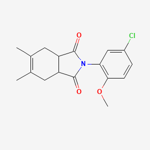 molecular formula C17H18ClNO3 B4045143 2-(5-chloro-2-methoxyphenyl)-5,6-dimethyl-3a,4,7,7a-tetrahydro-1H-isoindole-1,3(2H)-dione 