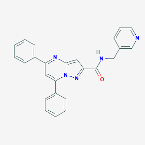 molecular formula C25H19N5O B404515 5,7-diphenyl-N-(pyridin-3-ylmethyl)pyrazolo[1,5-a]pyrimidine-2-carboxamide 
