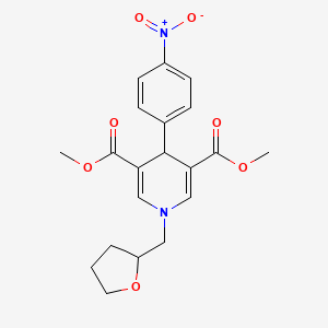 molecular formula C20H22N2O7 B4045151 4-(4-硝基苯基)-1-(四氢-2-呋喃基甲基)-1,4-二氢-3,5-吡啶二甲酸二甲酯 