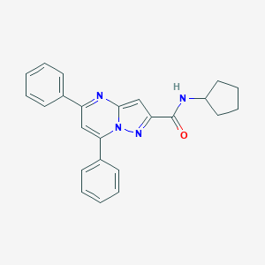 molecular formula C24H22N4O B404516 N-cyclopentyl-5,7-diphenylpyrazolo[1,5-a]pyrimidine-2-carboxamide 