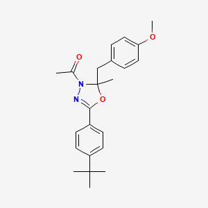 molecular formula C23H28N2O3 B4045164 3-乙酰基-5-(4-叔丁基苯基)-2-(4-甲氧基苄基)-2-甲基-2,3-二氢-1,3,4-恶二唑 