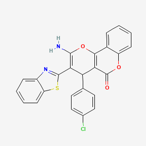 2-amino-3-(1,3-benzothiazol-2-yl)-4-(4-chlorophenyl)-4H,5H-pyrano[3,2-c]chromen-5-one