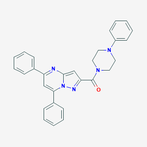 molecular formula C29H25N5O B404518 (5,7-Diphenylpyrazolo[1,5-a]pyrimidin-2-yl)(4-phenylpiperazin-1-yl)methanone 