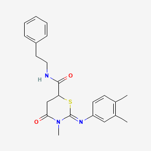 2-[(3,4-dimethylphenyl)imino]-3-methyl-4-oxo-N-(2-phenylethyl)-1,3-thiazinane-6-carboxamide