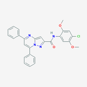 N-(4-chloro-2,5-dimethoxyphenyl)-5,7-diphenylpyrazolo[1,5-a]pyrimidine-2-carboxamide