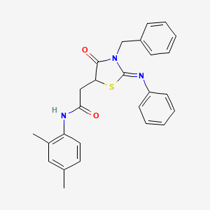 molecular formula C26H25N3O2S B4045220 2-[(2Z)-3-benzyl-4-oxo-2-(phenylimino)-1,3-thiazolidin-5-yl]-N-(2,4-dimethylphenyl)acetamide 