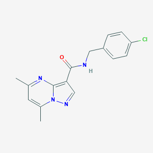 N-(4-chlorobenzyl)-5,7-dimethylpyrazolo[1,5-a]pyrimidine-3-carboxamide