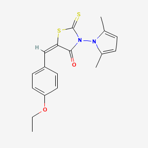 molecular formula C18H18N2O2S2 B4045241 3-(2,5-dimethyl-1H-pyrrol-1-yl)-5-(4-ethoxybenzylidene)-2-thioxo-1,3-thiazolidin-4-one 