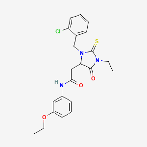 2-[3-(2-chlorobenzyl)-1-ethyl-5-oxo-2-thioxoimidazolidin-4-yl]-N-(3-ethoxyphenyl)acetamide