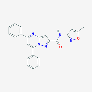 molecular formula C23H17N5O2 B404526 N-(5-methyl-1,2-oxazol-3-yl)-5,7-diphenylpyrazolo[1,5-a]pyrimidine-2-carboxamide 