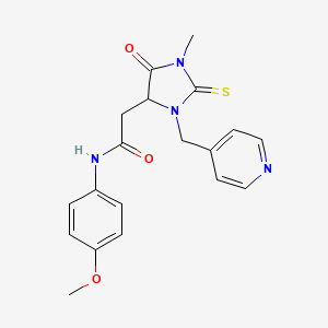 N~1~-(4-METHOXYPHENYL)-2-[1-METHYL-5-OXO-3-(4-PYRIDYLMETHYL)-2-THIOXO-4-IMIDAZOLIDINYL]ACETAMIDE