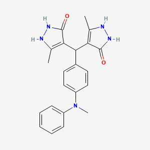 molecular formula C22H23N5O2 B4045305 4,4'-({4-[methyl(phenyl)amino]phenyl}methylene)bis(3-methyl-1H-pyrazol-5-ol) 