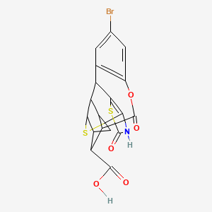 molecular formula C19H14BrNO5S2 B4045315 12-Bromo-7,18-dioxo-8-oxa-17,21-dithia-19-azahexacyclo[13.7.0.02,6.04,22.09,14.016,20]docosa-9(14),10,12,16(20)-tetraene-5-carboxylic acid 