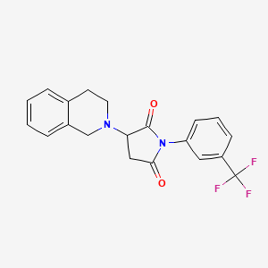 molecular formula C20H17F3N2O2 B4045320 3-(3,4-二氢-2(1H)-异喹啉基)-1-[3-(三氟甲基)苯基]-2,5-吡咯烷二酮 