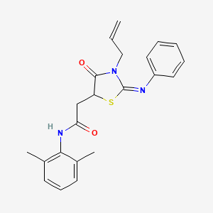 molecular formula C22H23N3O2S B4045326 N-(2,6-dimethylphenyl)-2-[(2Z)-4-oxo-2-(phenylimino)-3-(prop-2-en-1-yl)-1,3-thiazolidin-5-yl]acetamide 