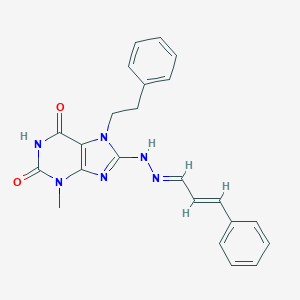 3-methyl-7-(2-phenylethyl)-8-[(2E)-2-[(E)-3-phenylprop-2-enylidene]hydrazinyl]purine-2,6-dione