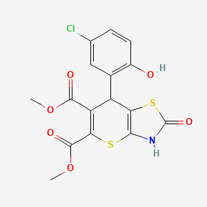 molecular formula C16H12ClNO6S2 B4045352 dimethyl 7-(5-chloro-2-hydroxyphenyl)-2-oxo-3,7-dihydro-2H-thiopyrano[2,3-d][1,3]thiazole-5,6-dicarboxylate 