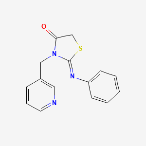 molecular formula C15H13N3OS B4045362 (2Z)-2-(phenylimino)-3-(pyridin-3-ylmethyl)-1,3-thiazolidin-4-one 