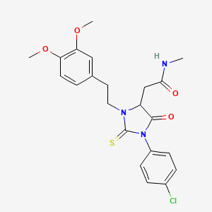 molecular formula C22H24ClN3O4S B4045367 2-[1-(4-chlorophenyl)-3-[2-(3,4-dimethoxyphenyl)ethyl]-5-oxo-2-sulfanylideneimidazolidin-4-yl]-N-methylacetamide 