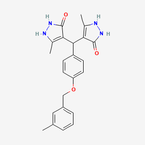 molecular formula C23H24N4O3 B4045388 4,4'-({4-[(3-methylbenzyl)oxy]phenyl}methylene)bis(3-methyl-1H-pyrazol-5-ol) 