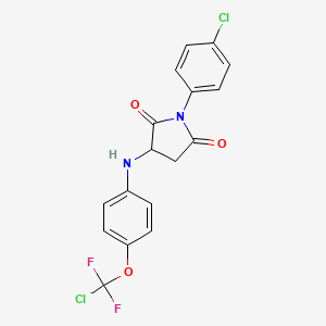 molecular formula C17H12Cl2F2N2O3 B4045431 3-({4-[chloro(difluoro)methoxy]phenyl}amino)-1-(4-chlorophenyl)-2,5-pyrrolidinedione 