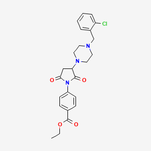 molecular formula C24H26ClN3O4 B4045439 4-{3-[4-(2-氯苄基)-1-哌嗪基]-2,5-二氧代-1-吡咯烷基}苯甲酸乙酯 