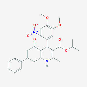 Isopropyl 4-{2-nitro-4,5-dimethoxyphenyl}-2-methyl-5-oxo-7-phenyl-1,4,5,6,7,8-hexahydroquinoline-3-carboxylate