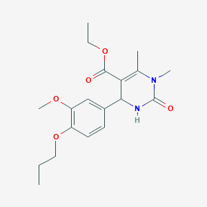 Ethyl 4-(3-methoxy-4-propoxyphenyl)-1,6-dimethyl-2-oxo-1,2,3,4-tetrahydropyrimidine-5-carboxylate