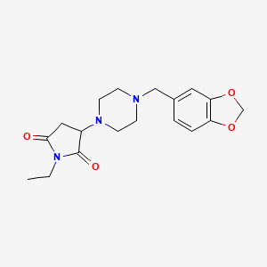 3-{4-[(2H-1,3-BENZODIOXOL-5-YL)METHYL]PIPERAZIN-1-YL}-1-ETHYLPYRROLIDINE-2,5-DIONE