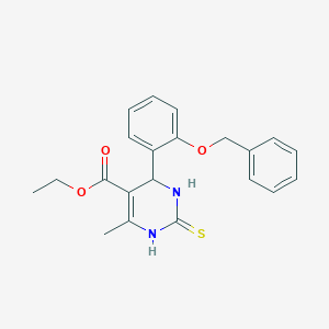 molecular formula C21H22N2O3S B404546 Ethyl 4-[2-(benzyloxy)phenyl]-6-methyl-2-thioxo-1,2,3,4-tetrahydro-5-pyrimidinecarboxylate 