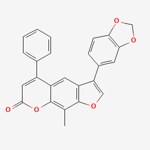 molecular formula C25H16O5 B4045466 3-(1,3-苯并二氧杂环-5-基)-9-甲基-5-苯基-7H-呋喃并[3,2-g]色烯-7-酮 