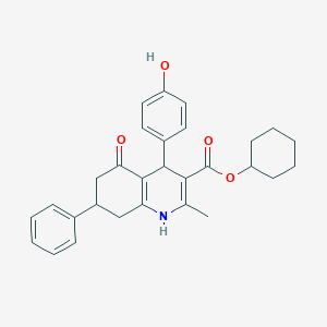 Cyclohexyl 4-(4-hydroxyphenyl)-2-methyl-5-oxo-7-phenyl-1,4,5,6,7,8-hexahydro-3-quinolinecarboxylate