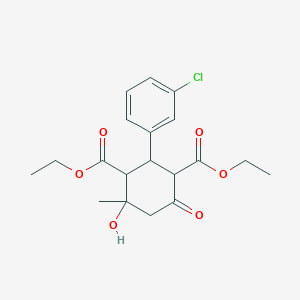 molecular formula C19H23ClO6 B404548 Diethyl 2-(3-chlorophenyl)-4-hydroxy-4-methyl-6-oxocyclohexane-1,3-dicarboxylate CAS No. 4759-55-1