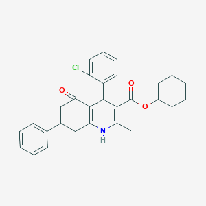 molecular formula C29H30ClNO3 B404549 Cyclohexyl 4-(2-chlorophenyl)-2-methyl-5-oxo-7-phenyl-1,4,5,6,7,8-hexahydroquinoline-3-carboxylate 