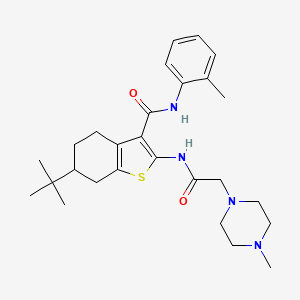 molecular formula C27H38N4O2S B4045491 6-叔丁基-N-(2-甲苯基)-2-{[(4-甲基-1-哌嗪基)乙酰基]氨基}-4,5,6,7-四氢-1-苯并噻吩-3-甲酰胺 