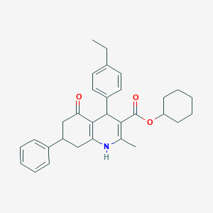 Cyclohexyl 4-(4-ethylphenyl)-2-methyl-5-oxo-7-phenyl-1,4,5,6,7,8-hexahydroquinoline-3-carboxylate