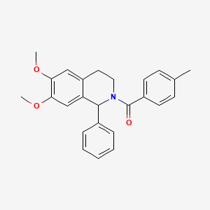 molecular formula C25H25NO3 B4045510 6,7-dimethoxy-2-(4-methylbenzoyl)-1-phenyl-1,2,3,4-tetrahydroisoquinoline 