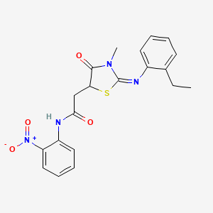 2-{2-[(2-ethylphenyl)imino]-3-methyl-4-oxo-1,3-thiazolidin-5-yl}-N-(2-nitrophenyl)acetamide