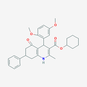 molecular formula C31H35NO5 B404553 Cyclohexyl 4-(2,5-dimethoxyphenyl)-2-methyl-5-oxo-7-phenyl-1,4,5,6,7,8-hexahydro-3-quinolinecarboxylate 
