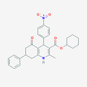 Cyclohexyl 2-methyl-4-(4-nitrophenyl)-5-oxo-7-phenyl-1,4,5,6,7,8-hexahydroquinoline-3-carboxylate