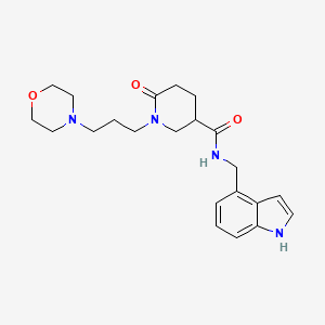 molecular formula C22H30N4O3 B4045551 N-(1H-indol-4-ylmethyl)-1-[3-(4-morpholinyl)propyl]-6-oxo-3-piperidinecarboxamide 