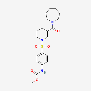 molecular formula C20H29N3O5S B4045572 Methyl 4-{[3-(azepan-1-ylcarbonyl)piperidin-1-yl]sulfonyl}phenylcarbamate 